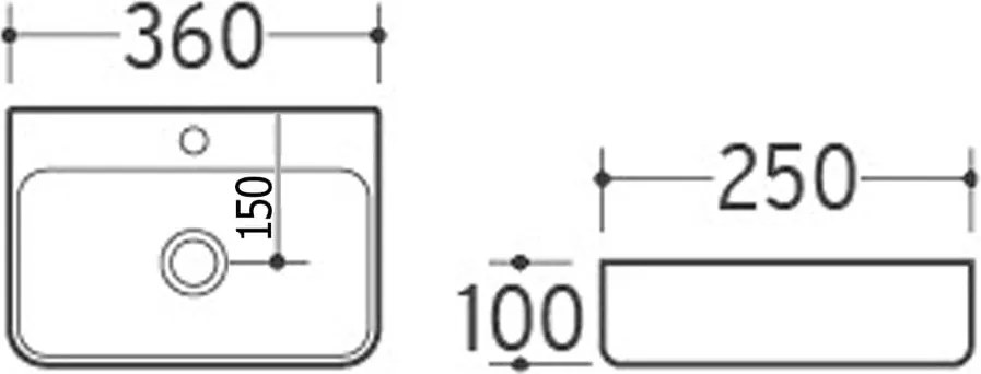Бял керамичен малък умивалник 36x25 cm Gerda – Sapho