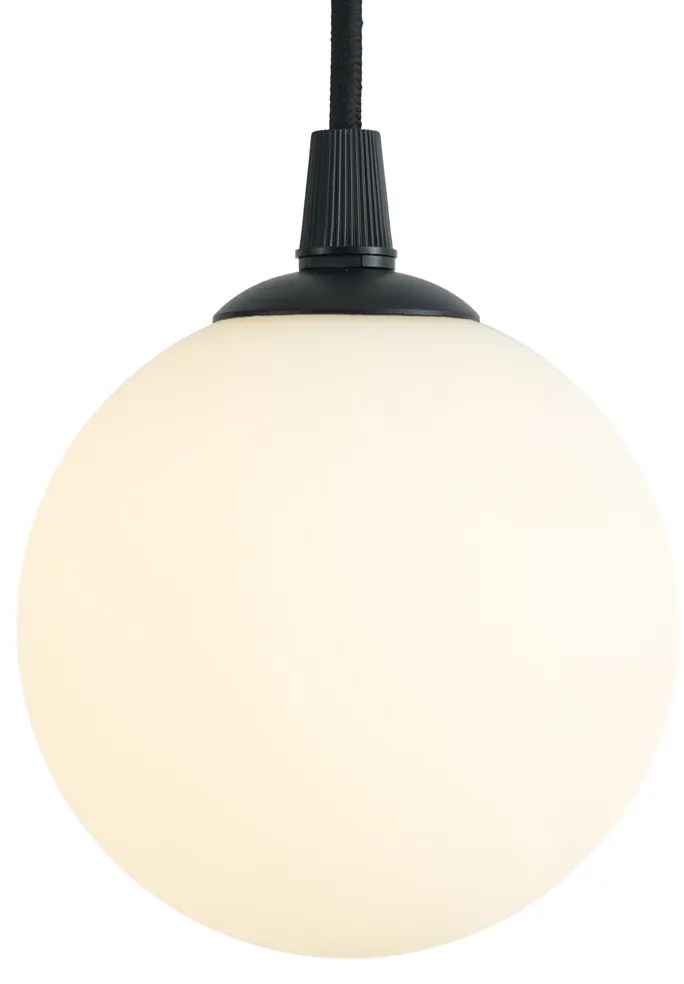 Модерна висяща лампа черна с бяло стъкло за 1-фазна релсова система - Iconic Perle