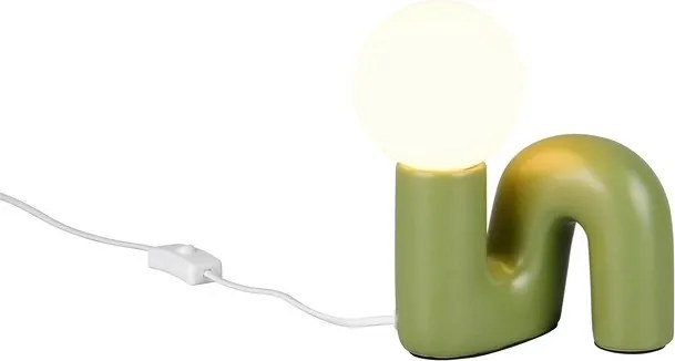 Зелена керамична настолна лампа (височина 21,5 cm) Quinn – Reality