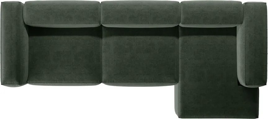 Зелен ъглов диван (десен ъгъл) Bergamo – Cosmopolitan Design