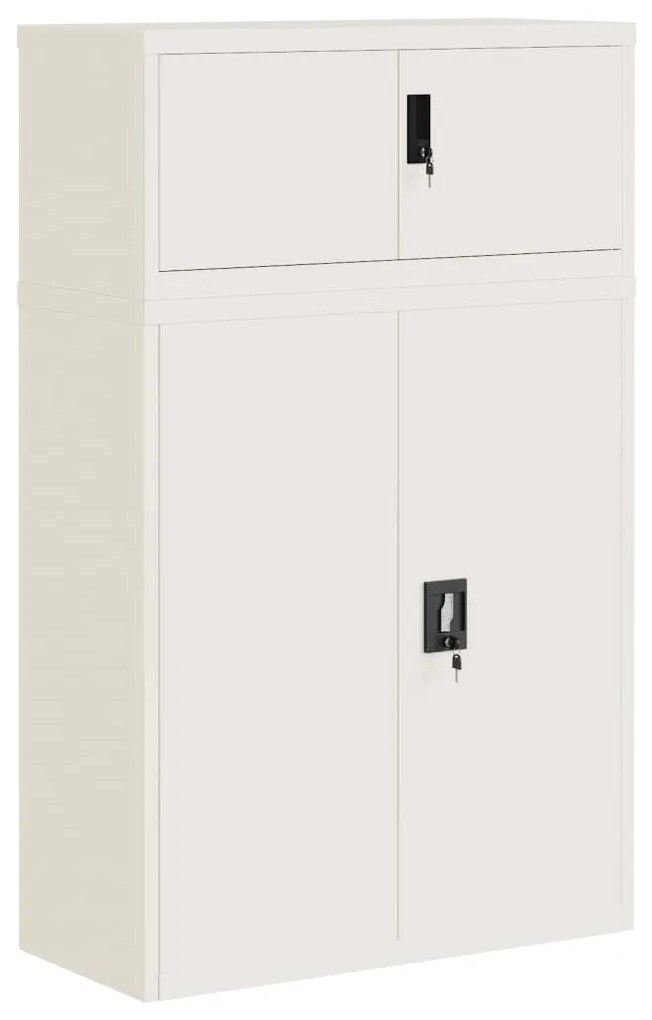 3188312 vidaXL Шкаф за папки бял 90x40x145 см стомана