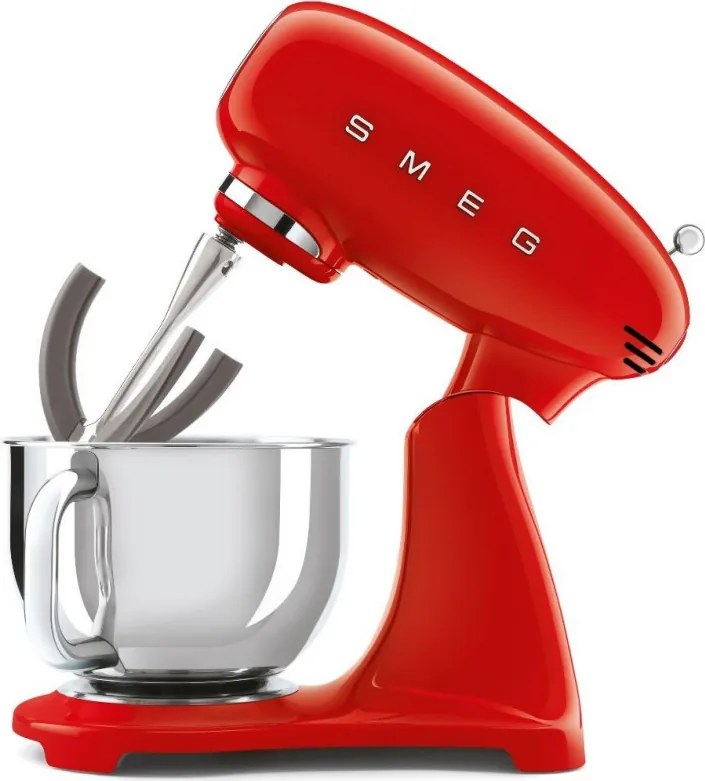 Планетарен миксер SMEG SMF03RDEU, 800 W, 4.8 л, 10 скорости, Функция за плавен старт, Крачета против хлъзгане, Червен