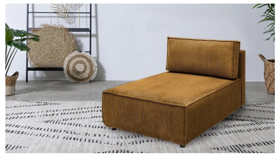 Променлив модул за диван от велур в цвят горчица Nihad modular - Bobochic Paris