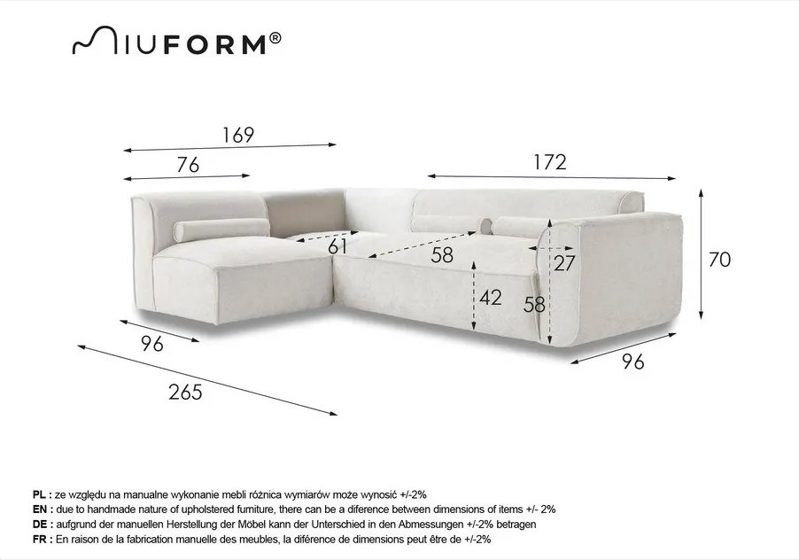 Бежов ъглов диван (ляв ъгъл) Flex Felix – Miuform