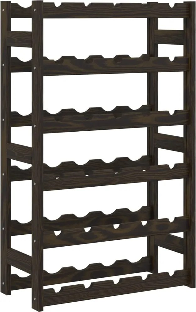 Поставка за вино за 30 бутилки, черна, бор масив