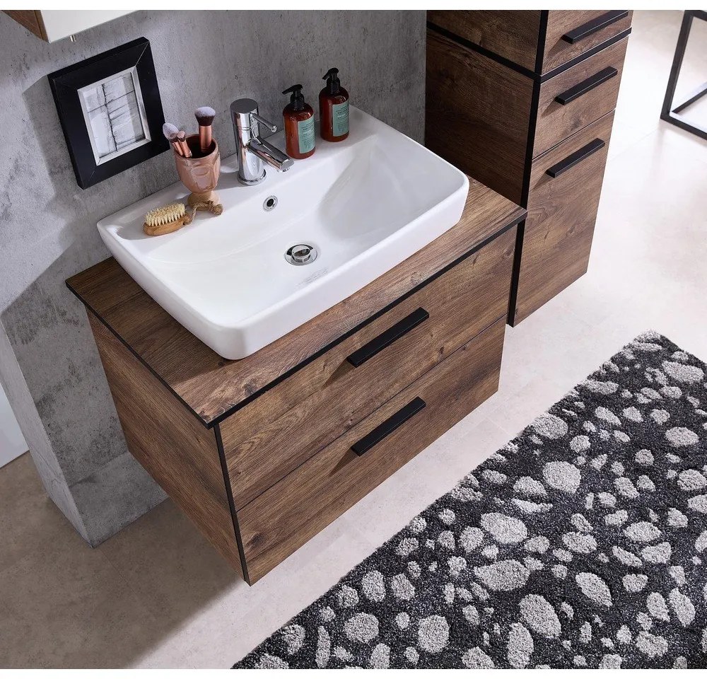 Кафяв работен плот в дъбов декор 73x45 cm Set 374 - Pelipal