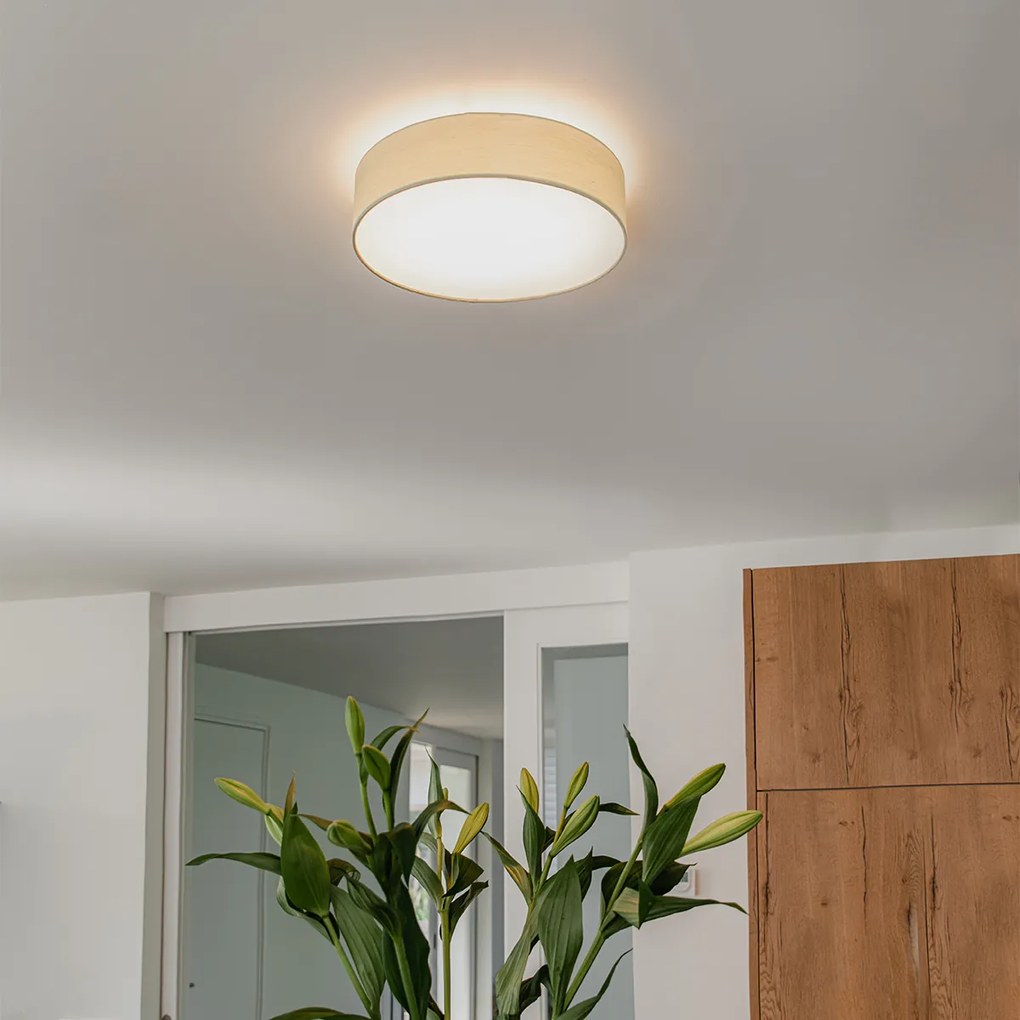 Таванна лампа зелена 40 см с LED - Drum LED