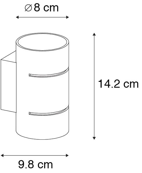 Модерен стенен аплик черен със златен интериор - Pia