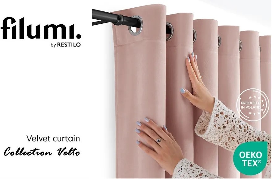 Светлорозова затъмняваща завеса 400x250 cm Velto – Filumi