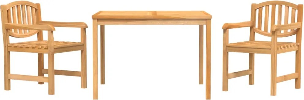 3157925 vidaXL Градински трапезен комплект, 3 части, тиково дърво масив