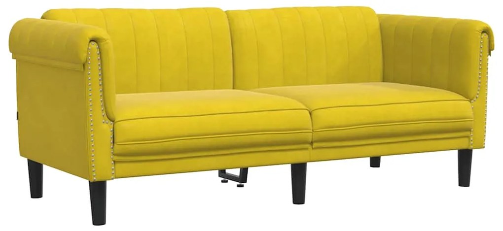 372581 vidaXL Диван, 2-местен, жълт, кадифе