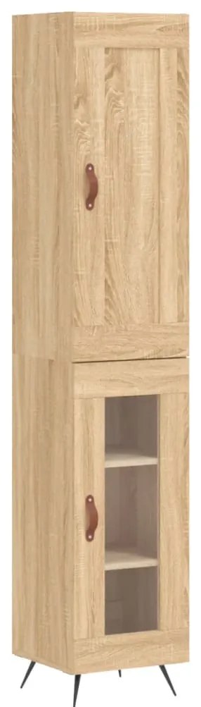 3200364 vidaXL Висок шкаф, сонома дъб, 34,5x34x180 см, инженерно дърво