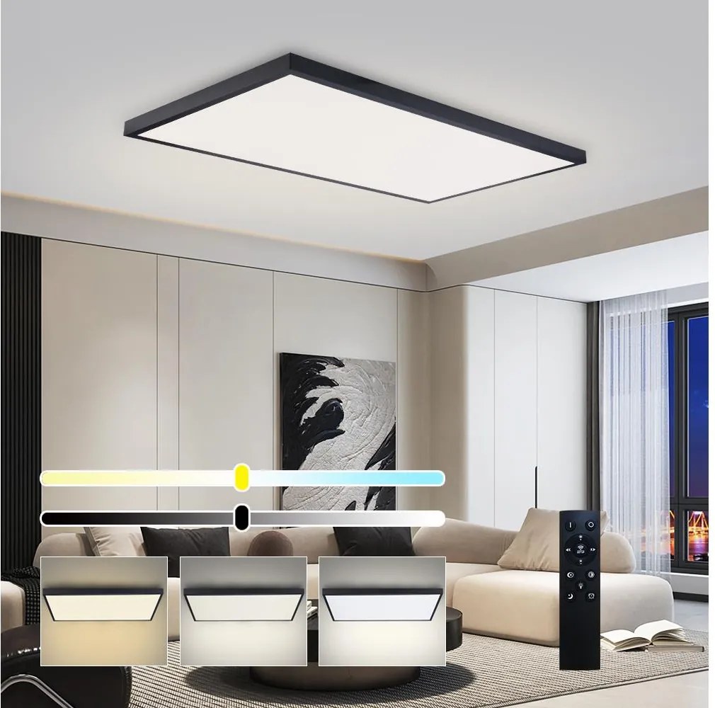 Brilagi-LED Димируемо осветително тяло за баня FRAME SMART LED/96W/230V IP44 черно + дистанционно управление