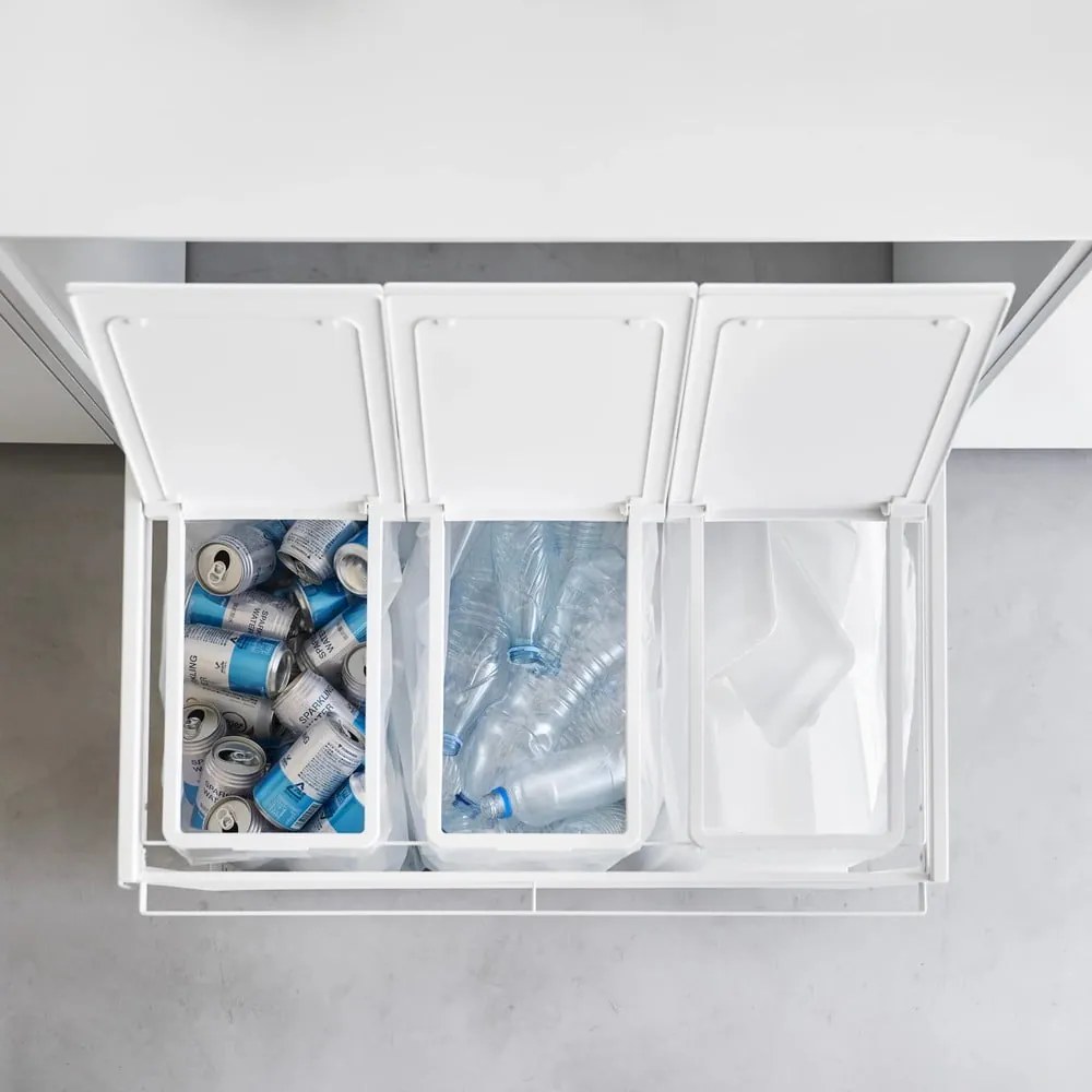 Бяло метално кошче за рециклиране Tower – YAMAZAKI