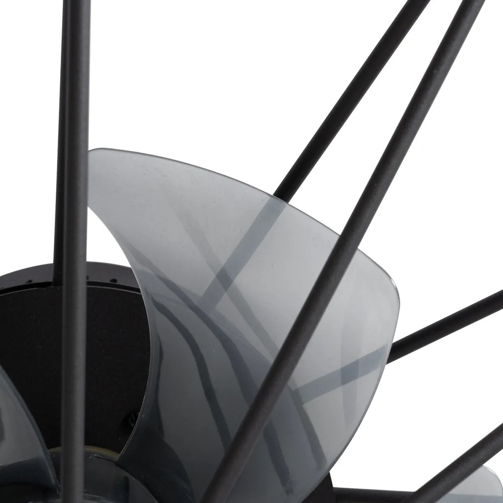 Вентилатор за таван черен 62 см вкл. LED димируем с дистанционно управление - Yaran