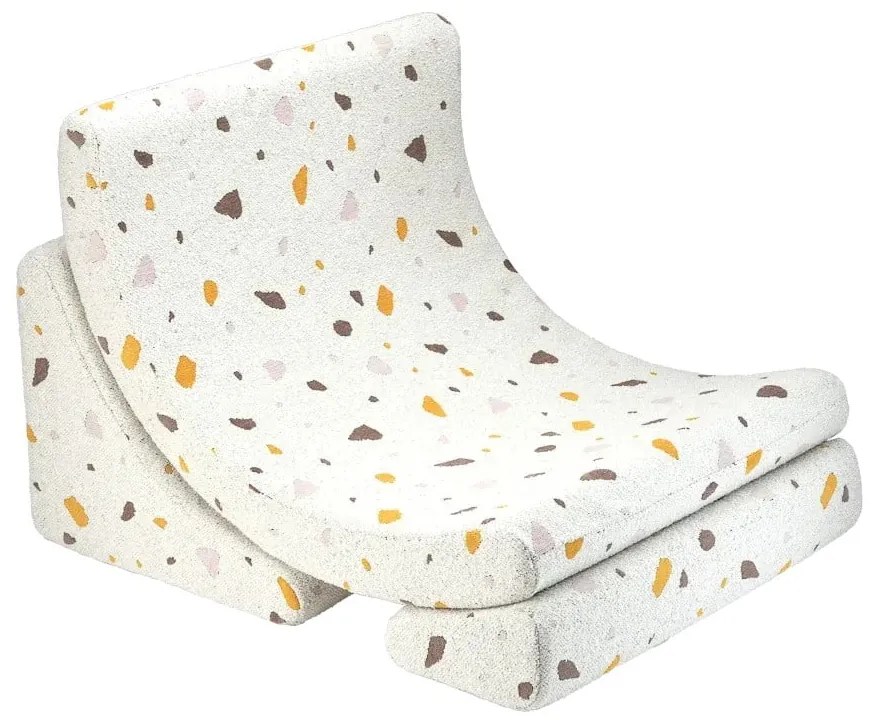 Бял детски стол от букле и шенил Terrazzo Moon – Wigiwama