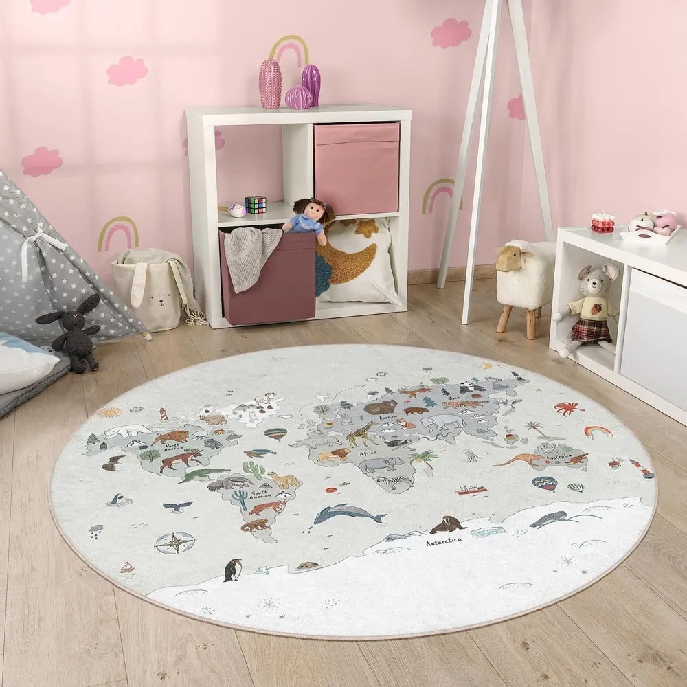 Детско килимче за игра подходящо за пране ø100 cm Big World – Mila Home