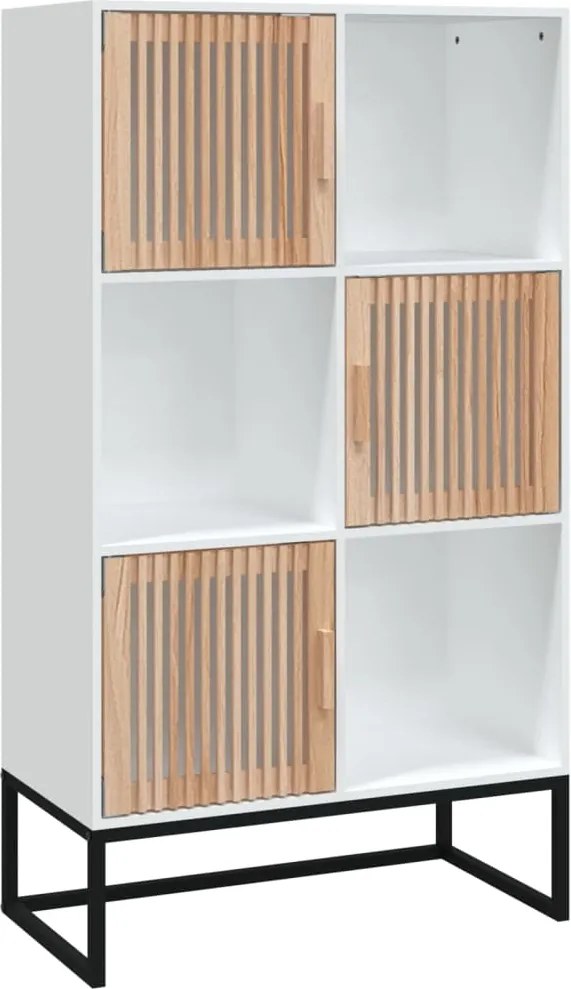 352136 vidaXL Висок шкаф, бял, 70x35x125 см, инженерно дърво