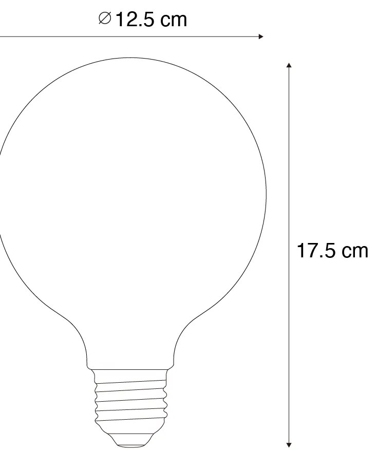 Комплект от 5 димируеми LED крушки E27 Опал G125 5W 450 lm 3000K