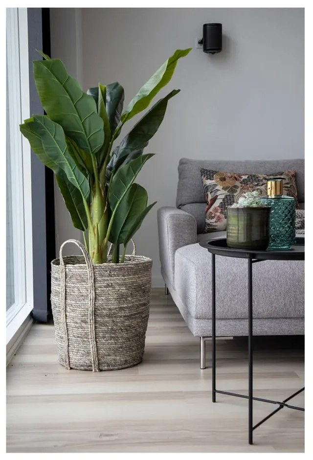 Сива кошница за съхранение, изработена от царевични листа Udine - House Nordic