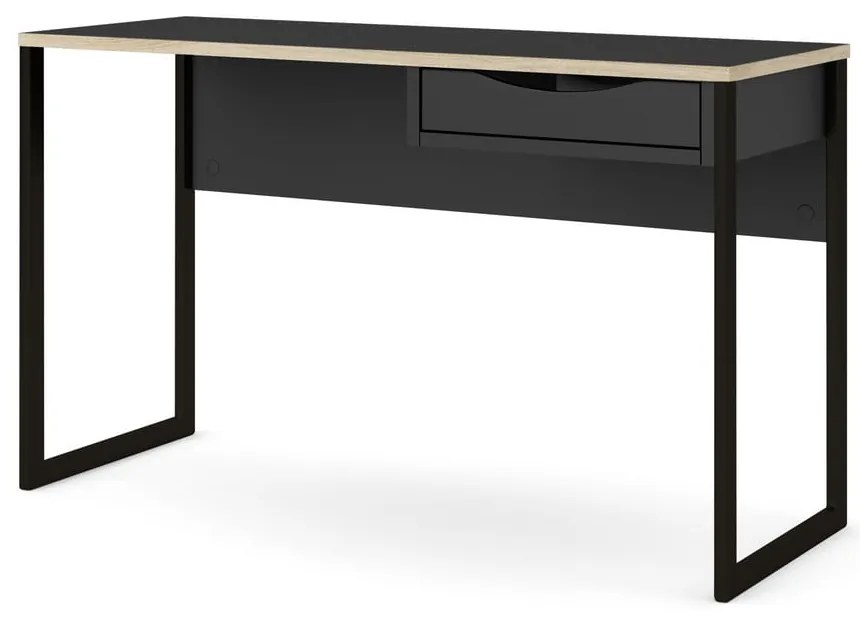 Черна работна маса , 130 x 48 cm Function Plus - Tvilum