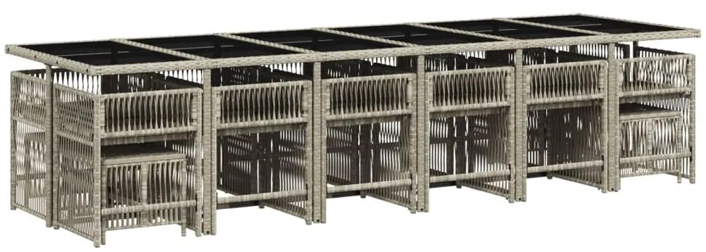 3211727 vidaXL Градински комплект с възглавници 17 части полиратан светлосив