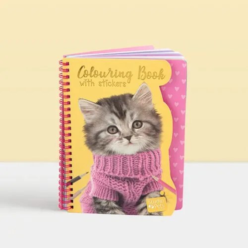 Studio Pets - А5 Книжка за оцветяване със стикери, Коте