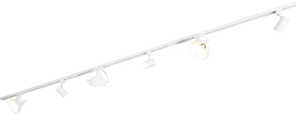 1-фазна релсова система с 6 регулируеми бели прожектори - Magnax Jeana