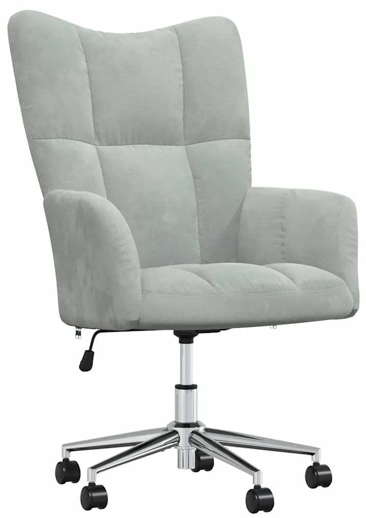 328161 vidaXL Релакс стол, светлосив, кадифе