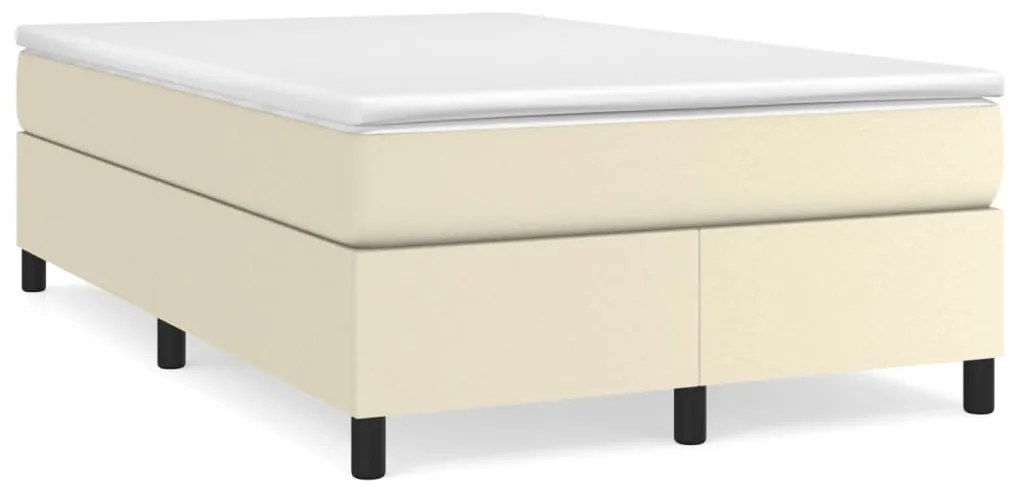 3121037 vidaXL Рамка за легло с пружини кремава,120x200 см, изкуствена кожа