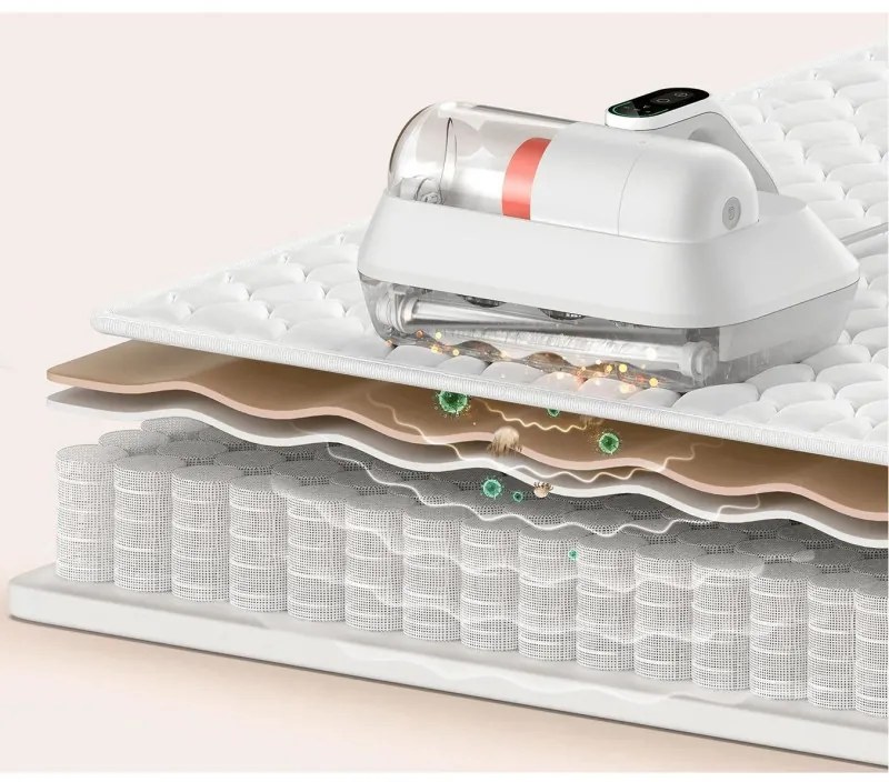Прахосмукачка за акари и прах Xiaomi BHR8943EU Dust Mite Vacuum Cleaner Pro, 400W, 0.5 л, 3000/40000 rpm/min, 14 kPa, Cyclon, 4 степенна филтрация, LED дисплей, Бял