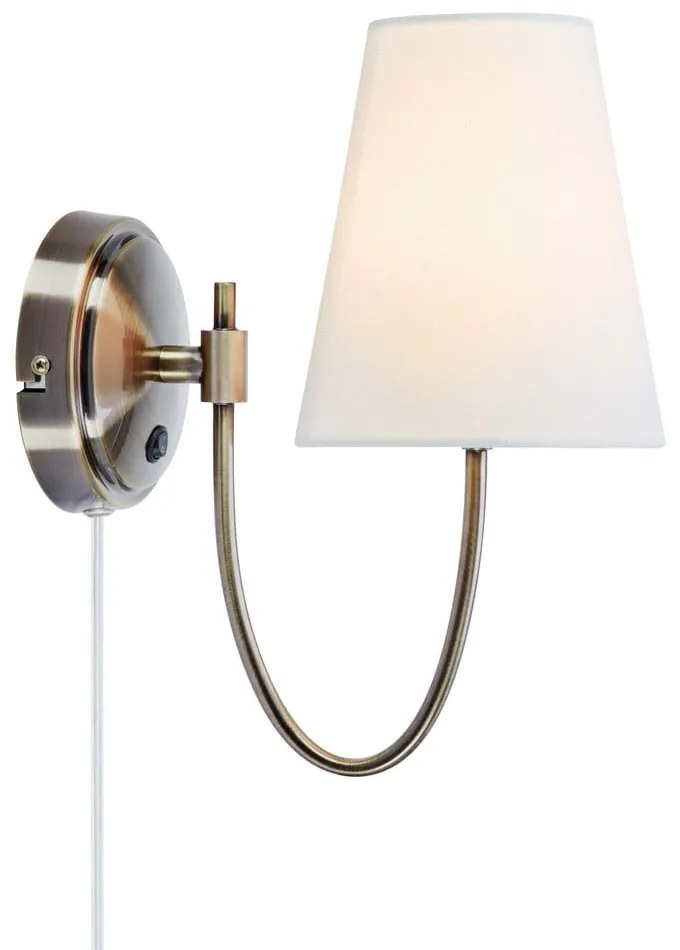 Бяла/в месингов цвят стенна лампа за контакт Amar – Markslöjd