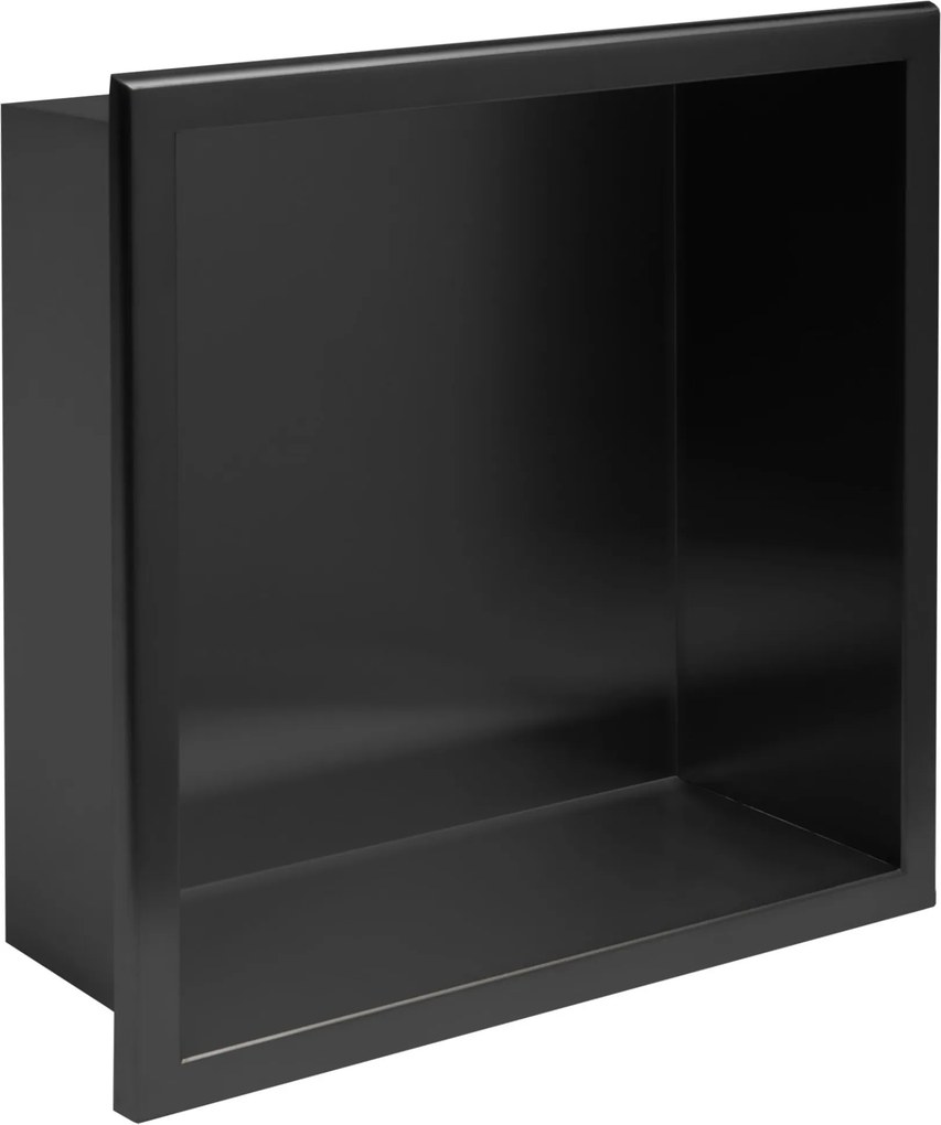 Вграден рафт за баня 30x30 matte black