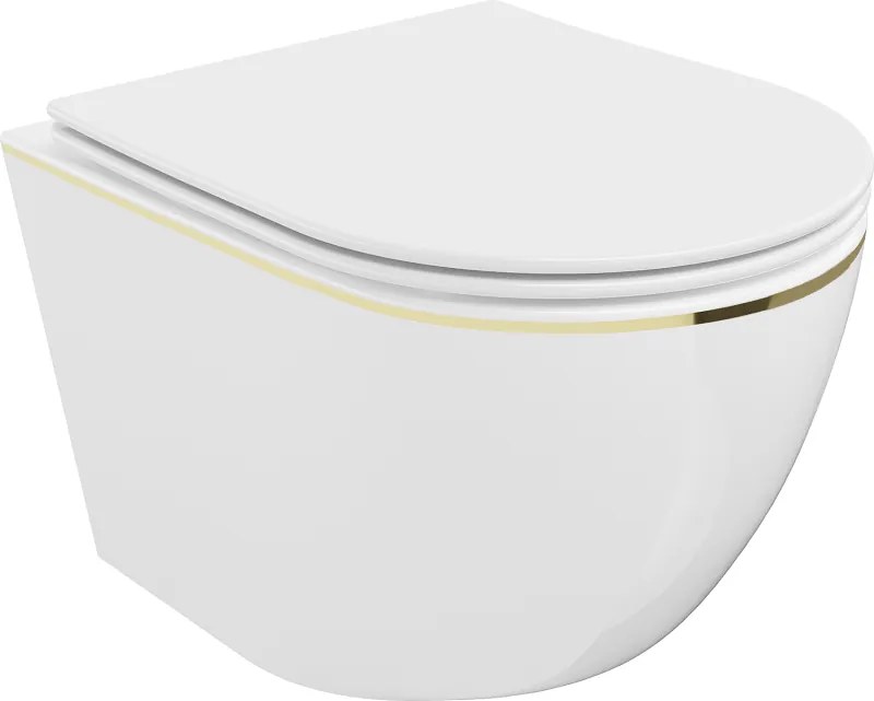 Mexen Lena WC чиния Rimless с капак със забавено падане slim, дуропласт,