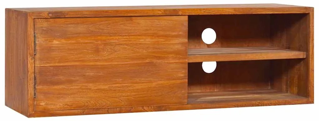 289084 vidaXL ТВ шкаф за стенен монтаж, 90x30x30 cм, тиково дърво масив
