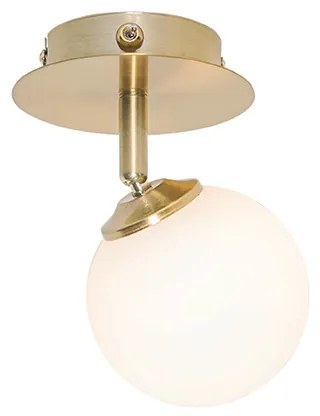 Модерен прожектор златен с опалово стъкло с превключвател - Атина