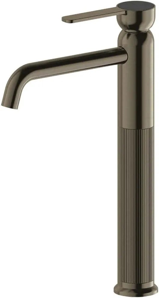 Смесител за умивалник висок с клапан Clic-Clac Lumiere Vicario-черен-матиран