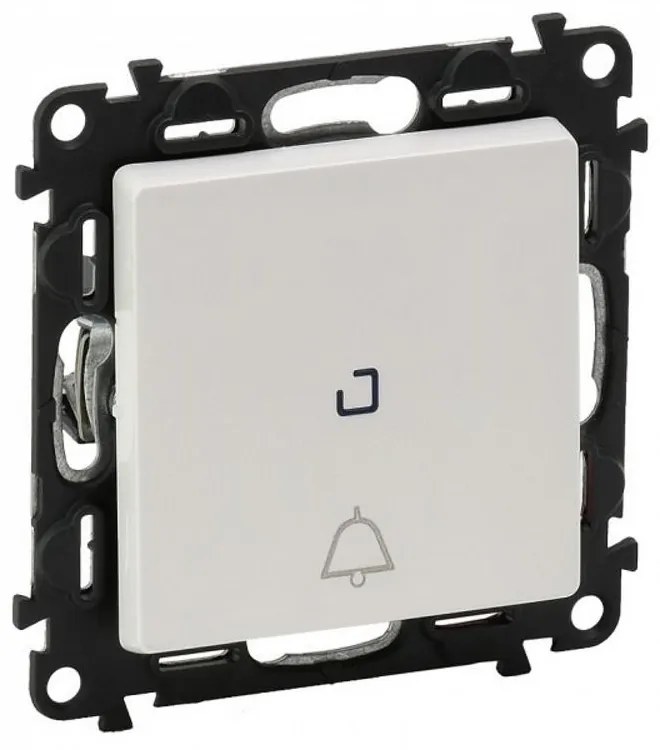 Legrand 752116  Девиаторен бутон с подсветка и символ звънец 6A/250V, без рамка Valena life Бяло - 752116