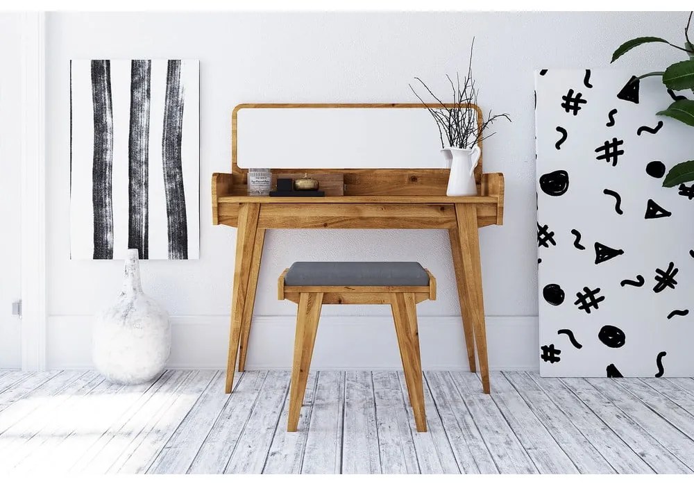 Дъбова тоалетка с огледало 110x45 cm Retro - The Beds