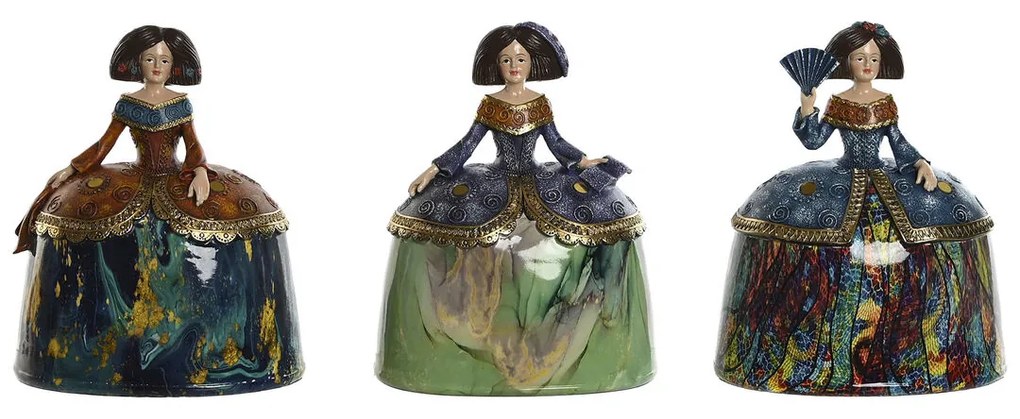Декоративна фигурка Home ESPRIT Многоцветен романтичен 21,5 x 15,5 x 25,5 cm (3 броя)