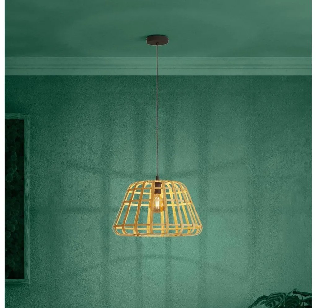 Eglo 390151 - Пендел MONTEZUELO 1xE27/40W/230V Ø 50 см бамбук