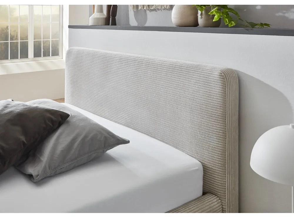 Бежово единично легло 120x200 cm тапицирано без ламелно дъно Mattis – Meise Möbel