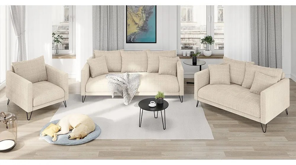 Кремаво шенилово кресло Freya – Ropez