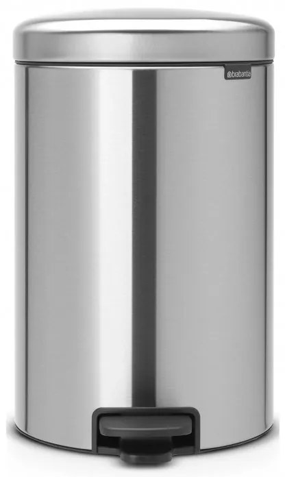 Кош за боклук с педал Brabantia NewIcon 649041, 20 л, Плавно затваряне, Противоплъзгаща основа, Инокс/Мат