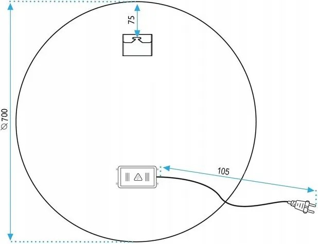 Огледало LED 70cm BAS P11241