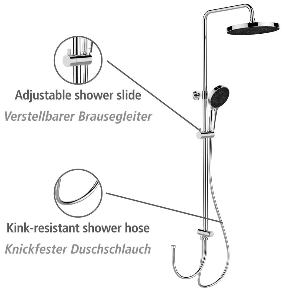 Душ комплект от неръждаема стомана в блестящо сребро 120 см Soft Water - Wenko