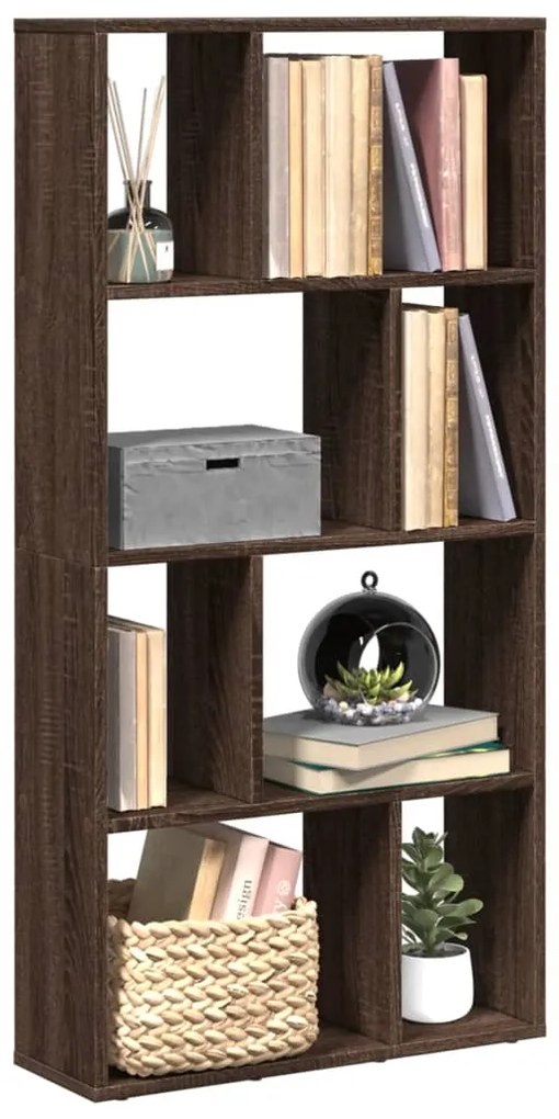 858153 vidaXL Библиотека, кафяв дъб, 60x20x120,5 см, инженерно дърво