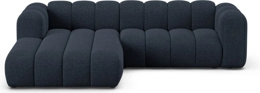 Тъмносин шенилов ъглов диван (ляв ъгъл) Lupine – Micadoni