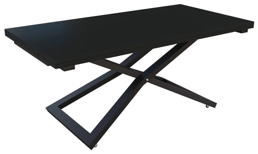 Разтегателна маса с повдигащ механизъм ВЕНЕЦИЯ - МДФ мат черно 190