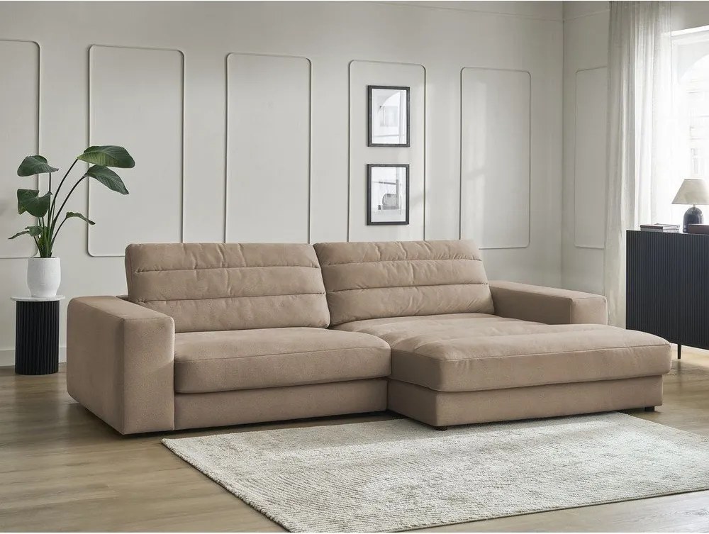 Кафяво-сив кадифен ъглов диван (десен ъгъл) Sierra – Bobochic Paris